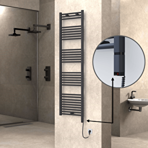 Haiti Elektrikli Havlupan 500x1800 Düz Antrasit (oned On/off ) Sağ 600w