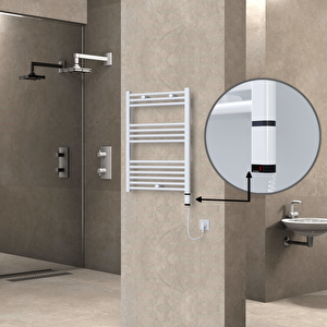 Haiti Elektrikli Havlupan 600x800 Düz Beyaz (oned On/off ) Sağ 300w