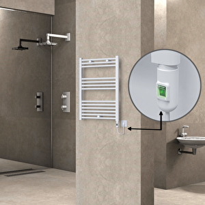 Haiti Elektrikli Havlupan 600x800 Düz Beyaz (on/off Düğmeli) 300w