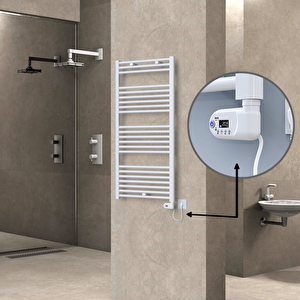 Haiti Elektrikli Havlupan 600x1200 Düz Beyaz (thesis Termostat) 600w