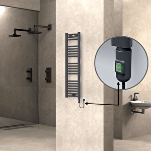 Haiti Elektrikli Havlupan 300x1100 Düz Antrasit (on/off Düğmeli) 300w