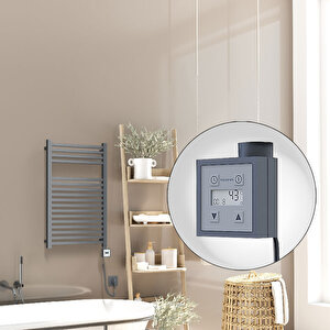 Barbados Elektrikli Havlupan 500x800 Antrasit Texture (ktx3 Termostat) 600w Spiral Kablolu
