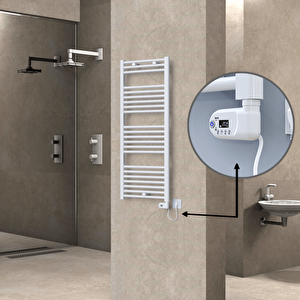 Haiti Elektrikli Havlupan 500x1200 Düz Beyaz (thesis Termostat) 600w