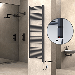 Haiti Elektrikli Havlupan 600x1800 Düz Antrasit (oned On/off ) Sağ 1000w