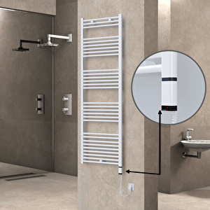 Haiti Elektrikli Havlupan 600x1800 Düz Beyaz (oned On/off ) Sağ 1000w