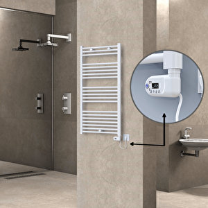 Haiti Elektrikli Havlupan 600x1100 Düz Beyaz (thesis Termostat) 600w