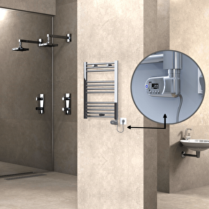 Haiti Elektrikli Havlupan 500x700 Düz Krom (thesis Termostat) 200w