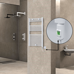 Haiti Elektrikli Havlupan 600x1000 Düz Beyaz (on/off Düğmeli) 600w