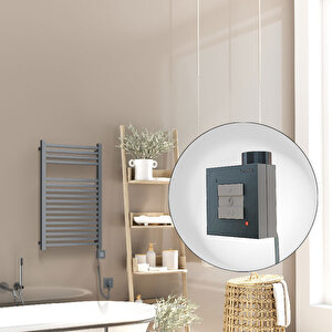 Barbados Elektrikli Havlupan 500x800 Antrasit Texture (ktx1 Termostat) 600w Spiral Kablolu