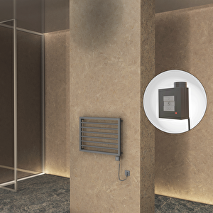 Naxos Elektrikli Havlupan 800x578 Antrasit Texture (ktx1 Termostat) 300w Spiral Kablolu