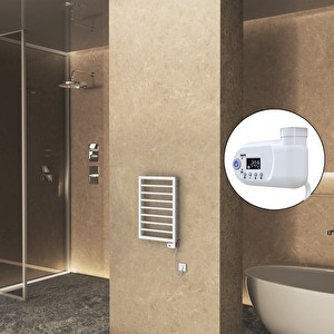 Naxos Elektrikli Havlupan 450x655 Beyaz Mat (thesis Termostat) 300w