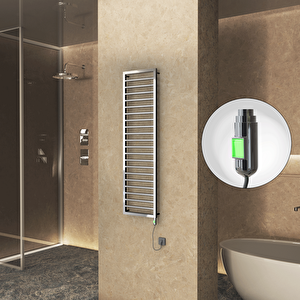 Naxos Elektrikli Havlupan 500x1655 Krom  (on/off Düğmeli) 600w