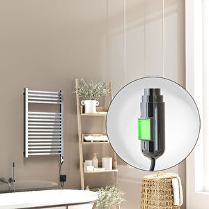 Barbados Elektrikli Havlupan 500x800 Krom  (on/off Düğmeli) 300w