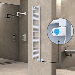 Haiti Elektrikli Havlupan 300x1800 Düz Beyaz (musa Termostat) 600w