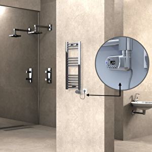 Haiti Elektrikli Havlupan 300x800 Düz Krom (thesis Termostat) 200w