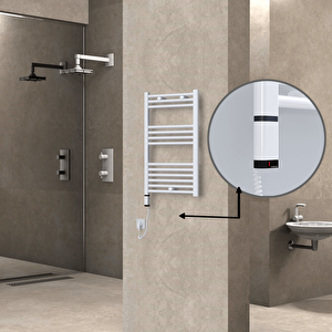 Haiti Elektrikli Havlupan 500x800 Düz Beyaz (oned On/off ) Sol 300w