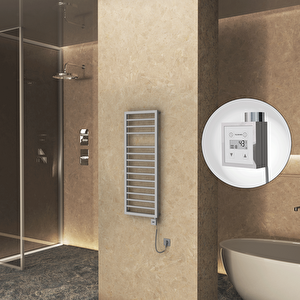 Naxos Elektrikli Havlupan 500x1193 Gri 7012 Texture (ktx3 Termostat) 600w Spiral Kablolu