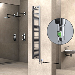 Haiti Elektrikli Havlupan 300x1800 Düz Krom (on/off Düğmeli) 300w