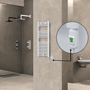 Haiti Elektrikli Havlupan 400x1000 Düz Beyaz (on/off Düğmeli) 300w