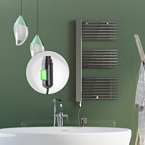 Male Elektrikli Havlupan 600x1190  Krom (on/off Düğmeli) 600w