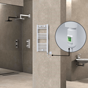 Haiti Elektrikli Havlupan 400x800 Düz Beyaz (on/off Düğmeli) 300w
