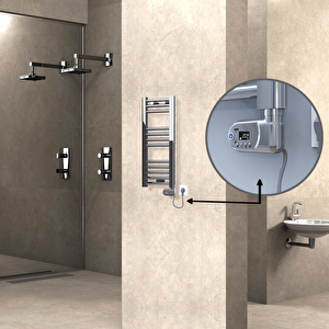 Haiti Elektrikli Havlupan 300x700 Düz Krom (thesis Termostat) 200w