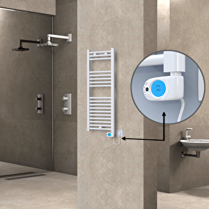 Haiti Elektrikli Havlupan 400x1000 Düz Beyaz (musa Termostat) 300w