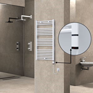 Haiti Elektrikli Havlupan 600x1100 Düz Beyaz (oned On/off ) Sağ 600w