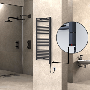 Haiti Elektrikli Havlupan 500x1200 Düz Antrasit (oned On/off ) Sağ 600w