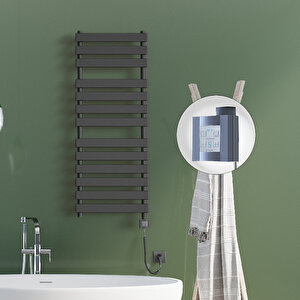 Tahiti Elektrikli Havlupan 500x950 Antrasit Texture (ktx4 Termostat) 600w Spiral Kablolu