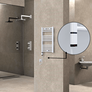 Haiti Elektrikli Havlupan 400x700 Düz Beyaz (oned On/off ) Sol 300w
