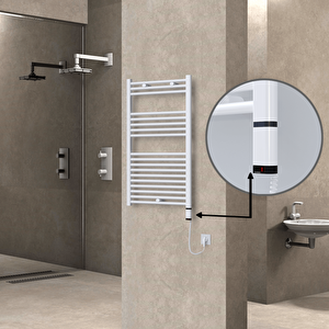 Haiti Elektrikli Havlupan 600x1000 Düz Beyaz (oned On/off ) Sağ 600w