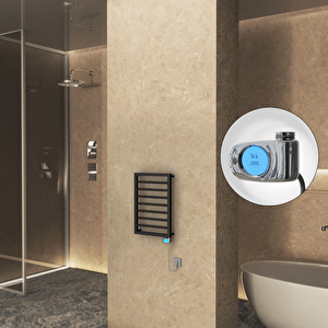 Naxos Elektrikli Havlupan 450x655 Siyah Mat (musa Termostat) 300w