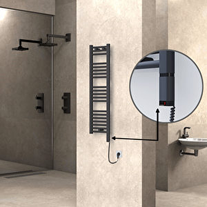 Haiti Elektrikli Havlupan 300x1100 Düz Antrasit (oned On/off ) Sağ 300w