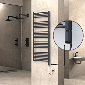 Haiti Elektrikli Havlupan 600x1500 Düz Antrasit (oned On/off ) Sağ 1000w