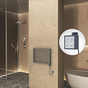 Naxos Elektrikli Havlupan 800x578 Antrasit Texture (ktx3 Termostat) 300w Spiral Kablolu