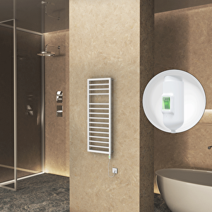 Naxos Elektrikli Havlupan 500x1193 Beyaz Mat (on/off Düğmeli) 600w