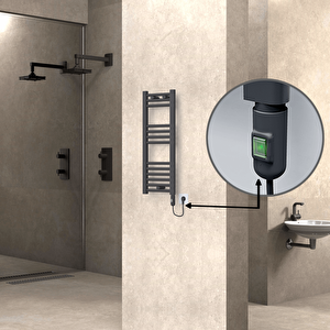 Haiti Elektrikli Havlupan 300x800 Düz Antrasit (on/off Düğmeli) 200w