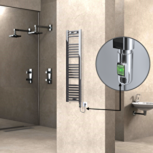 Haiti Elektrikli Havlupan 300x1200 Düz Krom (on/off Düğmeli) 200w