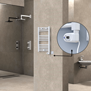 Haiti Elektrikli Havlupan 400x700 Düz Beyaz (thesis Termostat) 300w