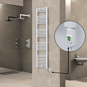 Haiti Elektrikli Havlupan 400x1800 Düz Beyaz (on/off Düğmeli) 600w