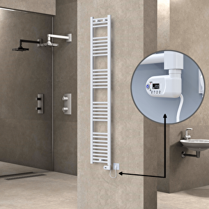 Haiti Elektrikli Havlupan 300x1800 Düz Beyaz (thesis Termostat) 600w