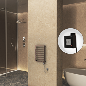 Naxos Elektrikli Havlupan 450x655 Rose Gold Parlak (ktx1 Termostat) 200w Spiral Kablolu