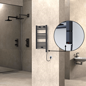 Haiti Elektrikli Havlupan 400x700 Düz Antrasit (oned On/off ) Sağ 300w