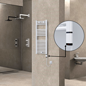 Haiti Elektrikli Havlupan 400x1000 Düz Beyaz (oned On/off ) Sağ 300w