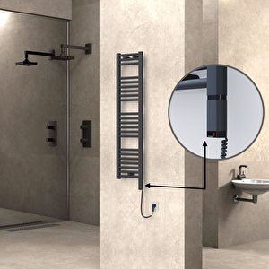 Haiti Elektrikli Havlupan 300x1200 Düz Antrasit (oned On/off ) Sağ 300w