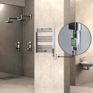 Haiti Elektrikli Havlupan 600x700 Düz Krom (on/off Düğmeli) 200w