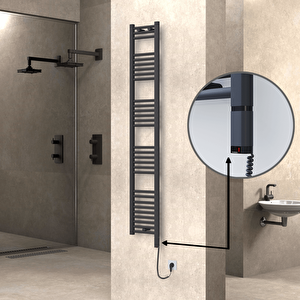 Haiti Elektrikli Havlupan 300x1800 Düz Antrasit (oned On/off ) Sağ 600w