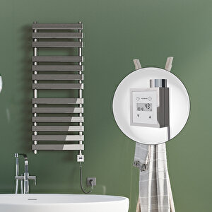 Tahiti Elektrikli Havlupan 500x950 Krom  (ktx3 Termostat) 300w Spiral Kablolu