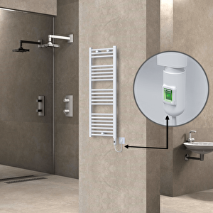 Haiti Elektrikli Havlupan 400x1100 Düz Beyaz (on/off Düğmeli) 600w